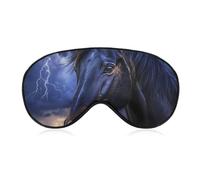 Horse in Thunder Printed Sleep Mask Novelty Eye Cover | Funny Soft Adjustable Blindfold Eyes Masks Blocks Light 8" X 4"