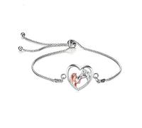 Horse Jewelry Heart Rhinestone Earrings for Women Girls Horse Shiny Delicate Gifts Give Daughter Granddaughter (Bracelets)