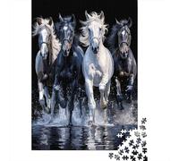 Horse Jigsaw Puzzle Adult 1000 Pieces Classic Puzzle Paper Jigsaw Puzzle Wall Art Unique Toys 1000pcs (38x26cm)