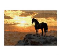 Horse Jigsaw Puzzles for Adults 2000, 2000 piece Jigsaw Puzzles for Adults, Challenging Wooden Jigsaws Puzzle for The Whole for Women, Puzzle for Home Wall Decor, Gifts for Women, Theme: Sunset X-26