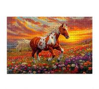 Horse Jigsaw Puzzles for Adults 5000, 5000 piece Jigsaw Puzzles for Adults, Challenging Wooden Jigsaws Puzzle for The Whole for Women, Puzzle for Home Wall Decor, Gifts for Women, Theme: Sunset Z-0