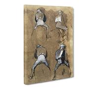 Horse Jockeys By Edgar Degas Canvas Print | Gallery Wrapped 30mm Frame Wall Art | 30x20 inches | Ready to Hang | Impressionist Animals Picture | Living Room Bedroom Lounge Office