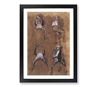 Horse Jockeys by Edgar Degas Framed Print | A2 Black Framed Wall Art | Ready to Hang | Modern Animal Picture | Living Room Bedroom Lounge Office