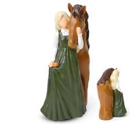 Horse Keepsake Gifts for Women Girls, Girl Embraces Horse Figurines Resin Hand-Painted Horse Statue Truly a Friend Friendship Gifts for Moms Gift for Christmas Birthday Gift