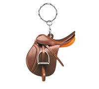 Horse Keychain - Acrylic, 2.36x0.16in Horse Saddle Back Keychain Flat Design | Lightweight Durable Western Charm, Mini Cowboy Saddle Key Ring For Hors Lovers, Line Dancers, Cowgirls