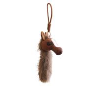Horse Keychain for Women - Horse Head Wallet Pendant | Plush Backpack Charm - Men Kids Purse Backpack Decoration Home School Travel, Dark Brown, Refer to Description