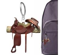 Horse Keychain - Keychain | Horse Keychain for Men | Horse Saddle Keychain | Miniature Saddle Keychain | Western Cowboy Accessory | Riding Horse Keychain | Flat Saddle Pendant for Car Rearview