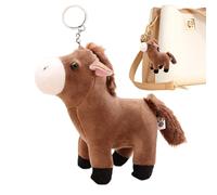 Horse Keychain - Plush Bag Charm, Cute Animal Pendant | Soft Stuffed Key Ring Accessory, Cartoon Horse Backpack Decoration, Furry Keychain With Clip Attachment for Commuting, School, Daily Travel