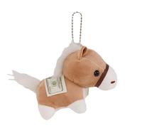 Horse Keychain, Soft Plush Animal Pendant, 2026 Mini Plush Toy for Bags, Polyester Material, Cute Charm, Key Chain Accessory with Hanging Loop, Gift Item po, Light Brown, Se référer au descriptif