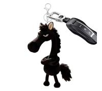 Horse Keyring - Bag Charm 2026 Soft Plush with Key Ring for Backpack, Suitcase, Rearview Mirror, Car, Phone, Travel, Party, School, New Year, Adults, Black Horse Mascot, Se référer au descriptif