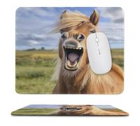 Horse Laughing Non-Slip Mouse Pads Square Desk Mat Rubber Gaming Mousepad for Computer Laptop Gamers 9.8"x11.8"