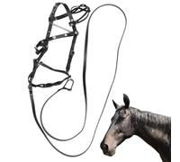 Horse Leather Halter - PU Synthetic Decorative Headstall, Lightweight Patterned Contest Apparel, Comfortable Stable Grooming Headgear, Adjustable Equestrian Show Equipment | For Horses