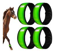 Horse Led Ankle Bands, 4 Pack Safety Lights, Flexible Leg Straps Feature, Multi Mode Illumination Design, Reflective Riding Accessory with Usage for Night Trail Riding Stable Ranch Stall Outdoor