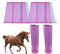 Horse Leg Guards - Horses Fly Boots Set, Flexible Sizing Horse Reusable Leggins | Lasting Materials Fly Boots Horses Leggings, Comfort Reduces Stomping Minimizes Leg Fatigue Horse Boots for Horses