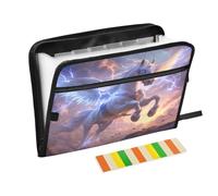Horse Lightning Expanding File Folder A4,13 Pockets File Organiser, Paperwork A4 Plastic Wallet Document Storage Expander for School,Office and Home
