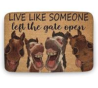 Horse Live Like Someone Left The Gate Open,Horse Lovers Home Doormat,Funny Doormat Housewarming Gifts Home Decor; Home Doormat,Indoor Doormat 24X16 Inch