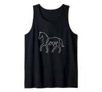 Horse Love Line Art Equestrian Riding Animal Horse Lover Tank Top