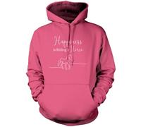 Horse Lover Hoody - Happiness is Riding a Horse - Unisex Hoodie - Horsey Person Pony Rider Equestrian Lovers XL Pink