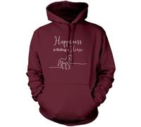 Horse Lover Hoody - Happiness is Riding a Horse - Unisex Hoodie - Horsey Person Pony Rider Equestrian Lovers 9-11 Years Maroon
