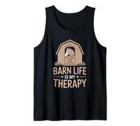 Horse Lover Riding Equestrian Barn Life is My Therapy Tank Top
