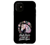 Horse Lover Riding Floral Watercolor Art Heels Down Eyes Up Case for iPhone 11