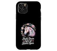Horse Lover Riding Floral Watercolor Art Heels Down Eyes Up Case for iPhone 11 Pro