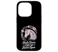 Horse Lover Riding Floral Watercolor Art Heels Down Eyes Up Case for iPhone 14 Pro