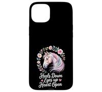 Horse Lover Riding Floral Watercolor Art Heels Down Eyes Up Case for iPhone 15 Plus