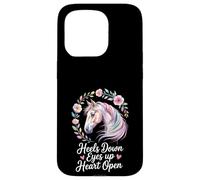 Horse Lover Riding Floral Watercolor Art Heels Down Eyes Up Case for iPhone 15 Pro