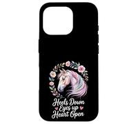 Horse Lover Riding Floral Watercolor Art Heels Down Eyes Up Case for iPhone 16 Pro