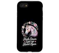Horse Lover Riding Floral Watercolor Art Heels Down Eyes Up Case for iPhone SE (2020) / 7/8