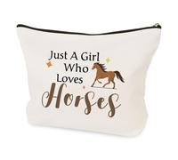 Horse Lovers Cosmetic Makeup Bag Horse Gifts for Women Girl Travel Toiletry Pouch Birthday Christmas Animal Lover Horse Themed Gifts for Teens Bestie Friend Daughter Wife Sister Girlfriend