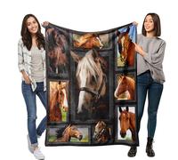 Horse Lovers Gift: Flannel Fleece Throw Blanket, Soft, Lightweight, Plush, 50"x60"
