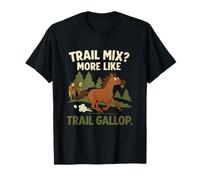 Horse Lovers Trail Gallop Humor Graphic Olive Green T-Shirt