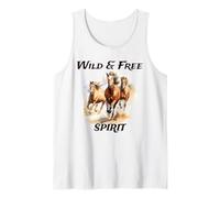 Horse Lovers Wild Horses Spirit Run Wild and Free Spirited Tank Top