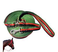 Horse Lunge Line, 26 ft Flat Lunge Line with Heavy Duty Swivel Snap and Trigger Buckle, for Horses Daily Training | Durable Equestrian Lunge Rope for Lunging, Ground Work (Green&Black&Red)