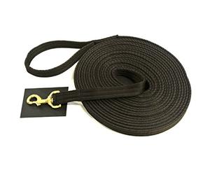 Horse Lunge Line/Large Dog Lead Leash 25mm Cushioned/Padded Air Webbing Strong Very Soft Durable Solid Brass Trigger Clip Made In The UK By Church Products UK® (30ft Brown)