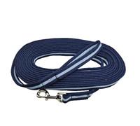 Horse Lunge Whip Techniques | Lunging Equipment for Horses | Horse Lunge Work Benefits | Length Cotton Lunge with Secure Snap for Equestrian Training Excellence (Navy Blue)