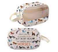 Horse Makeup Bag Horse Gifts For Horse Lovers Equestrian Gifts Cowgirl Cosmetic Bag Horses Zipper Pouch Travel Toiletry Bag
