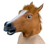 Horse Mask Halloween Mask Latex Rubber Animal Horse Head Mask Animal Mask Mask Deluxe Novelty Christmas Party Cosplay Prop (Brown Horse)