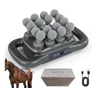 Horse Massager, 16 Head Massage Gun, Multi Head Massage Gun Deep Tissue Horse Recovery Massage Tools, Quiet Adjustable Intensity Muscle Relaxation for Equine Wellness (Gray)