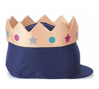 HORSE MASTER Children Riding Hat Cover - Crown Design Stretch Silk Material King Queen Style Elegant Skull Cap Cover - Fashionable Accessories Blue, M