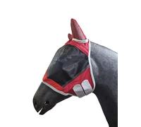 Horse Master Padded Fly Mask - Noise Cancelling Horses Fly Veil With Ear Bonnets For UV Protection - Shetland/Pony/Cob/Full Lightweight Equestrian Wear
