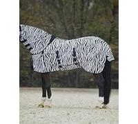 Horse Master Zebra Printed Horse Fly Rug |Lightweight Bug Protection Full Neck Combo Sheet - Turnout Rug for Competition Riding Outdoors Yards Fields