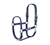 Horse Masters Best On Horse Equestrian Padded Adjustable Plain Headcollar (Navy, Full)