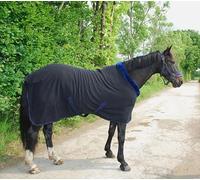 Horse Masters Fur Collar Fleece Rug - Navy - Soft Breathable Fleece with Faux Fur Collar, Anti-Rub Shoulder Lining - Lightweight Stable Rug for Horses