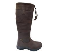Horse Masters Leather-Lined Country Boots for Women - Buff Nubuck Waterproof Boots | Durable Rubber Sole Outdoor & Yard Footwear