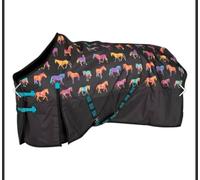 Horse Masters Ontario 220g Medium Weight Turnout Rug - Waterproof & Breathable Horse Rug with 600D Ripstop Outer, Secure Fit & Durable Fittings