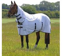 Horse Masters Shires l Horse Fly Combo Rug UV Protection Lightweight Breathable Mesh Fly Rug with Belly Flap | Horse Riding Outdoors Yards Fields, White