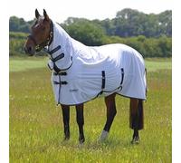 Horse Masters Shires l Horse Fly Combo Rug UV Protection Lightweight Breathable Mesh Fly Rug with Belly Flap | Horse Riding Outdoors Yards Fields, White